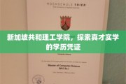 新加坡共和理工学院，铸就卓越技能的学术通行证