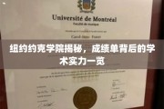 纽约约克学院深度剖析，成绩单背后隐藏的学术魅力全解析