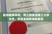 荷兰顶尖学府荣耀，因霍温理工文凭助你职场翱翔全球
