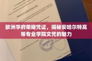 欧洲精英教育象征，探秘安哈尔特学院文凭的独特价值