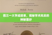 揭开西三一大学成绩单背后的学术魅力面纱